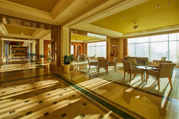 The Luxury Hotel Lobby Interior. Soft Focus